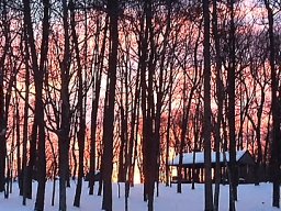 Sunset in the snow